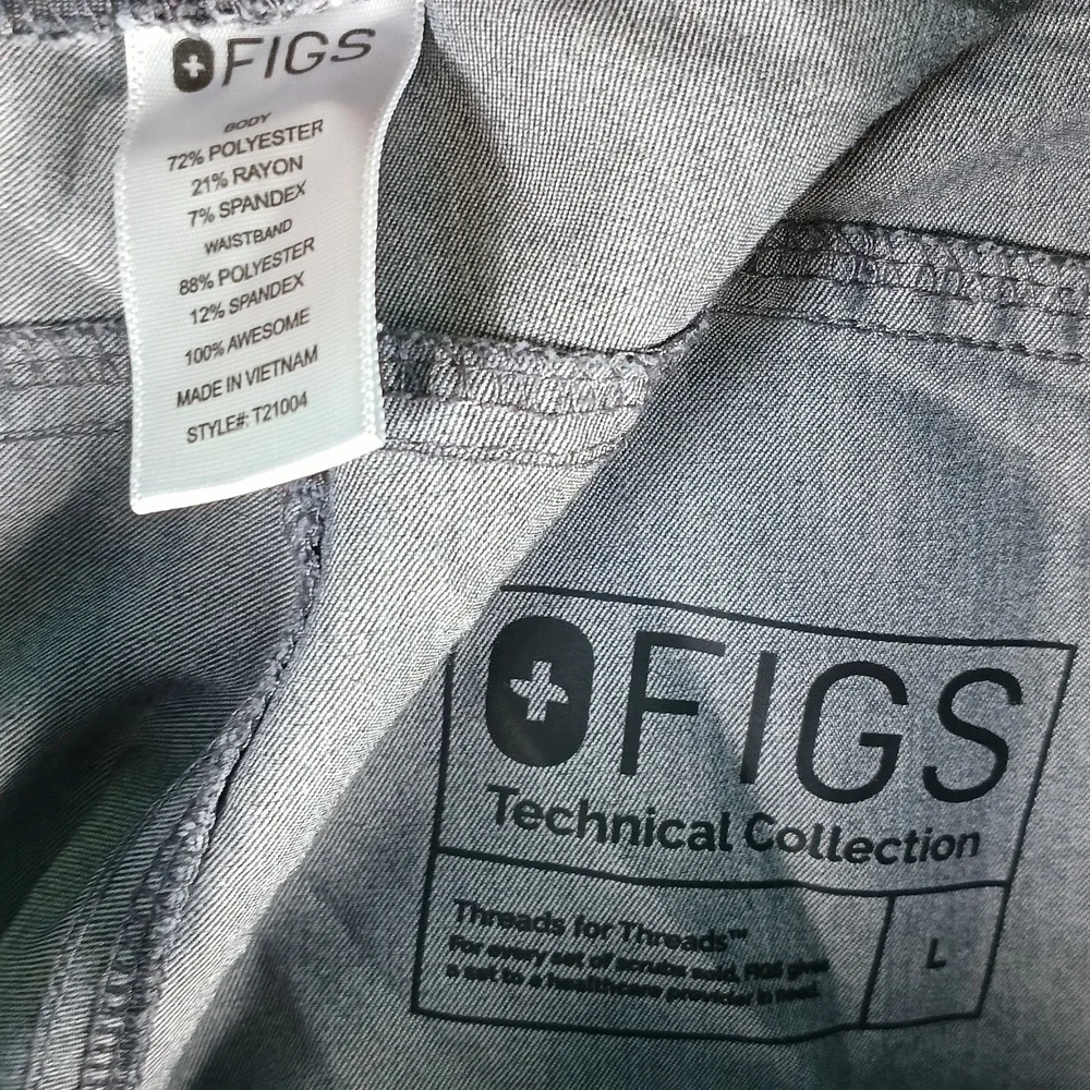 Figs Kade Cargo Scrub Pants Women Large Graphite Straight Leg Medical T21004